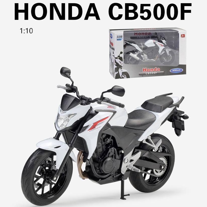 Масштаб 1/10 Welly HONDA CB500F, модель мотоцикла из сплава, литье под давлением, металлические игрушечные транспортные средства, модель мотоцикла, коллекция высокой имитации, детские подарки