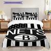 Brooklyn Nets Stars Stripes Basketball Spirit Bedding(1 * duvet cover + 2 * pillowcase, without core)Christmas birthday gift Soft and comfortable