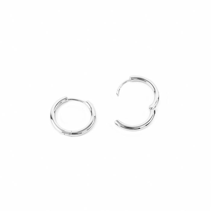 Boucles d'oreilles - LUXENTER - Thibu - Plaqué rhodium argenté - Zircon - Ø 24 mm