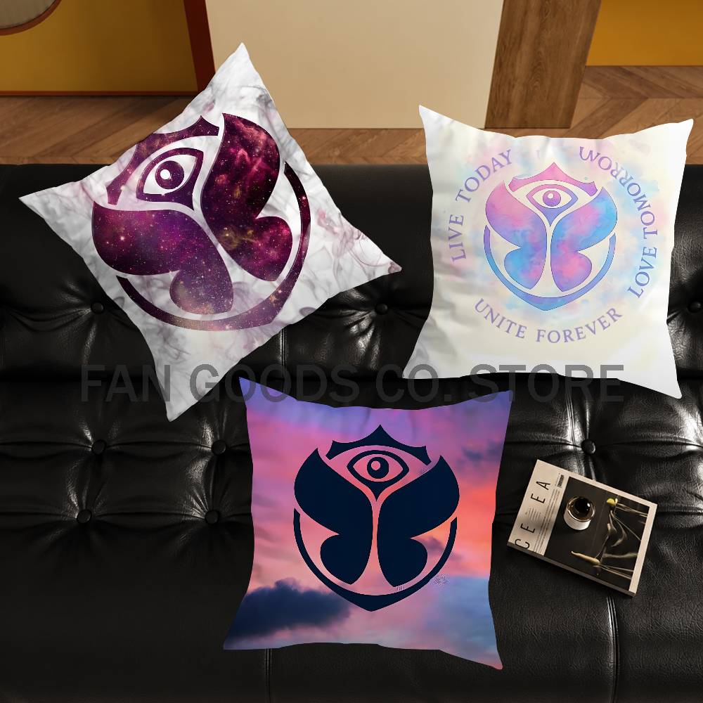 TTomorrowland Music Pillow Case For Sofa Decor Car Office Room Printing Cushion Cover Decorations and Protector
