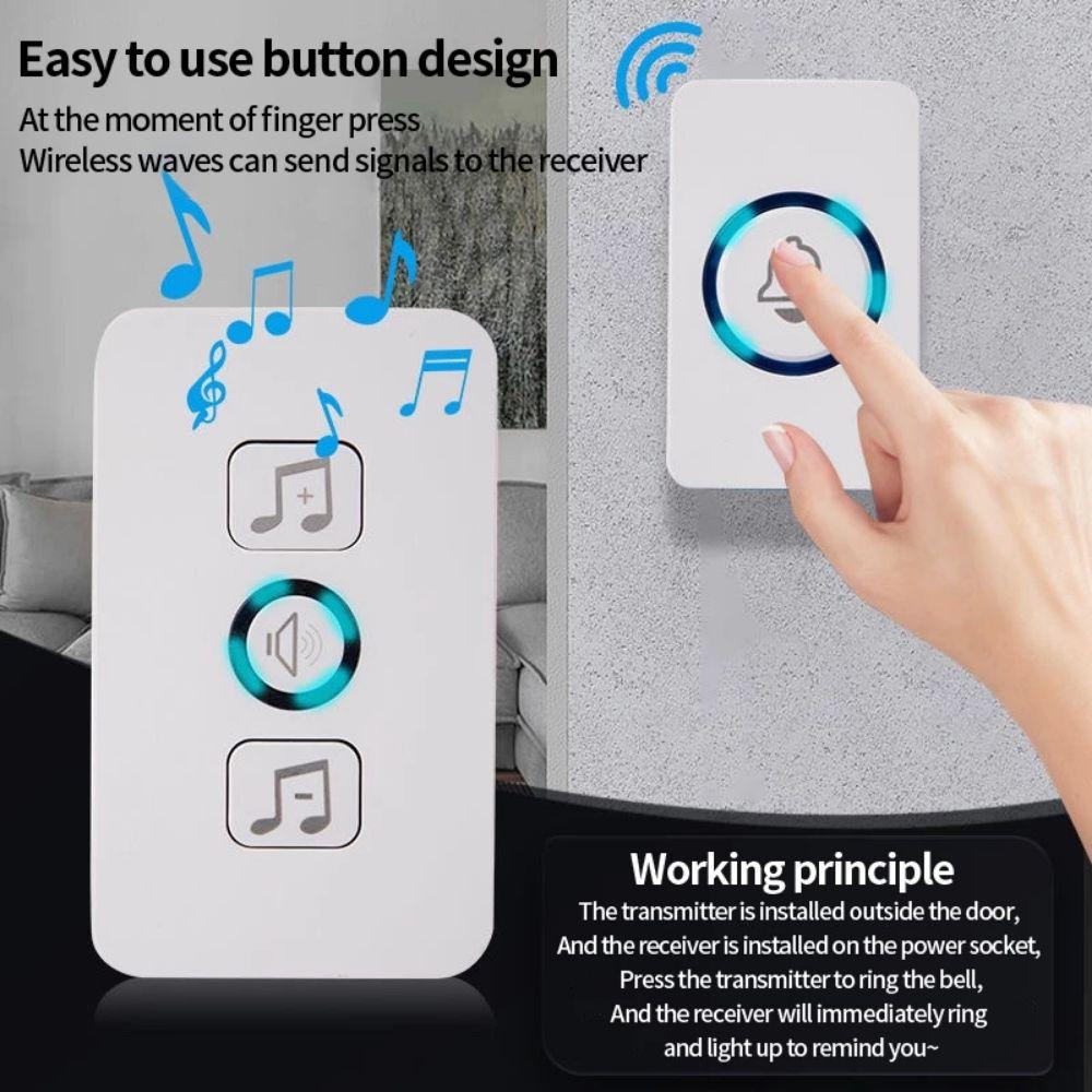 300M Range Wireless Doorbell Waterproof Welcome Doorbell Smart Doorbell Remote Control