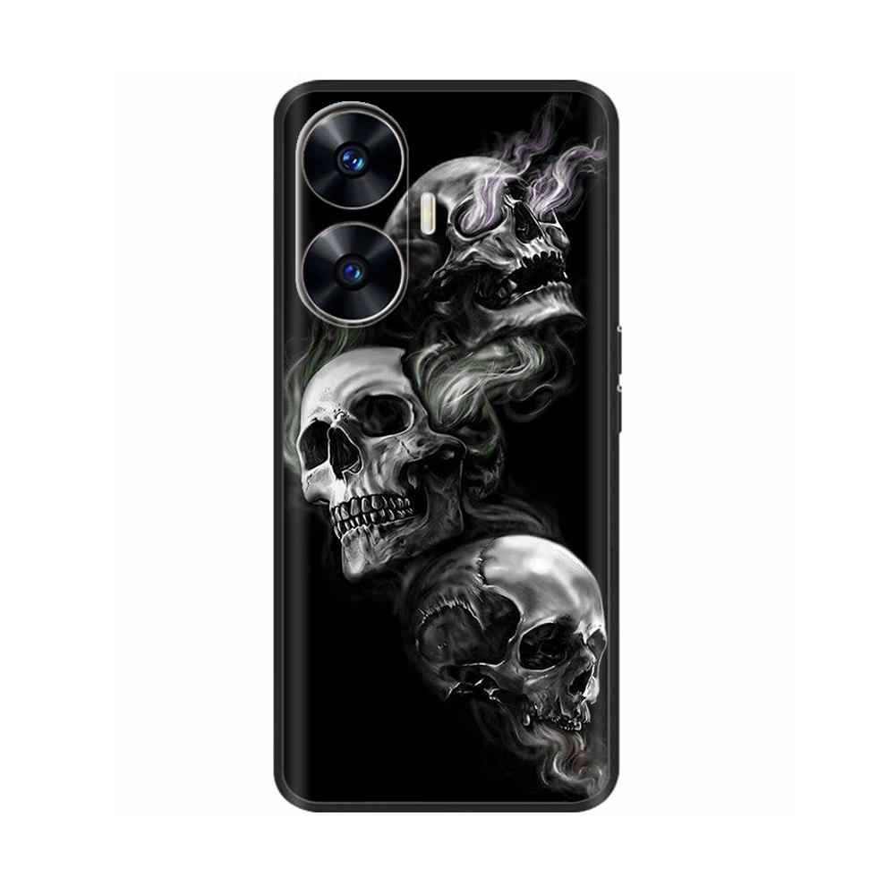 Чехол для Realme C55 C 55 4G Мягкий силиконовый задний чехол для OPPO Realme C55 RealmeC55 Задняя крышка телефона 6,72" Черный бампер ТПУ Para