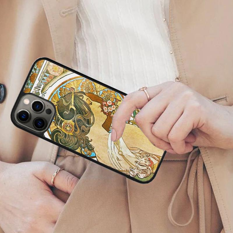 Famous Art Vintage Portrait Alphonse Mucha Magnetic Phone Case For iPhone 17 Air 16 14 13 12 Pro Max 15 Plus With MagSafe Cover