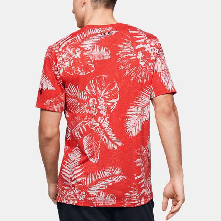 Under Armour Футболка с камуфляжным принтом и буквами, мужские топы, красная 1351585-608
