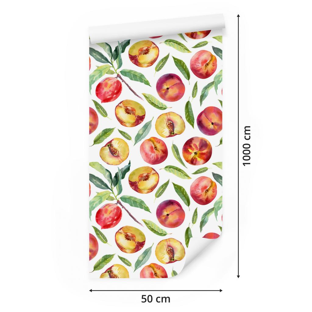 Wallpaper Fruits leaves branches and green for living room and bedroom 50x1000