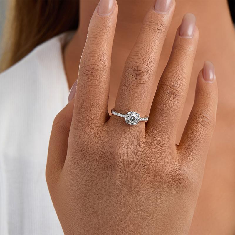 Кольцо с муассанитом, серебряные драгоценные камни 925 пробы, женские обручальные кольца