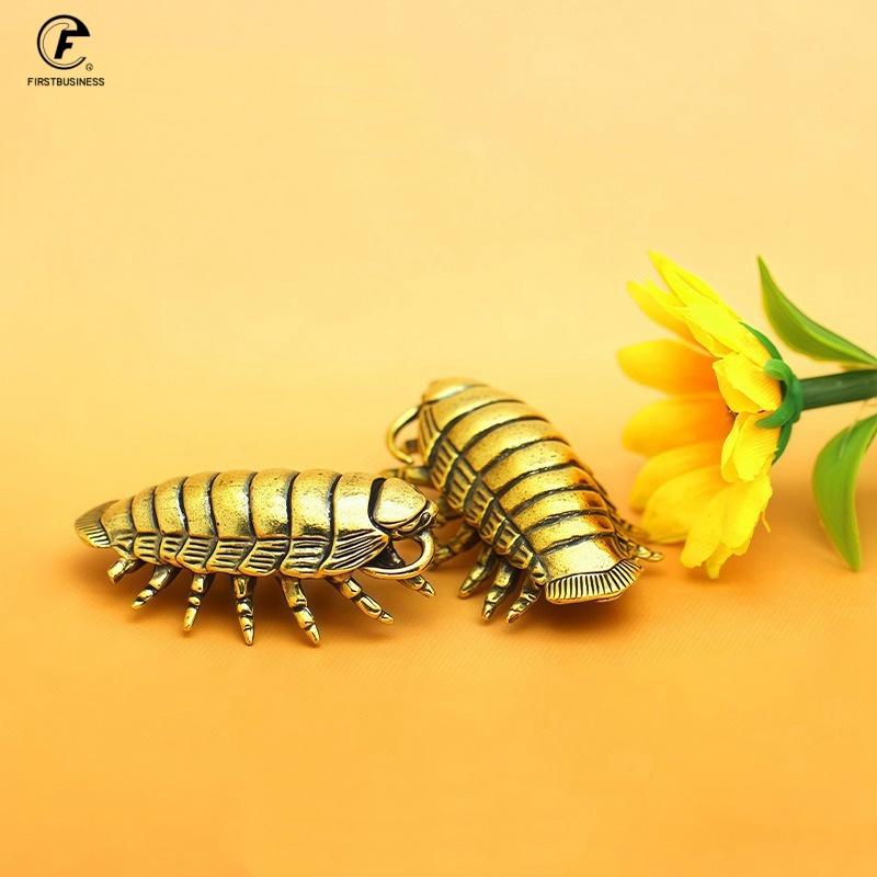 2026 new style Solid Brass Living fossil Giant isopod Miniature Figurines Cute Animal Design Tea Pet Table Decoration Handcrafts