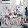 1Pc ReZero Print Flannel Blanket, High quality Comfortable for All Seasons, Home Decor, Warmth and Comfort, Perfect for Christmas Gifts