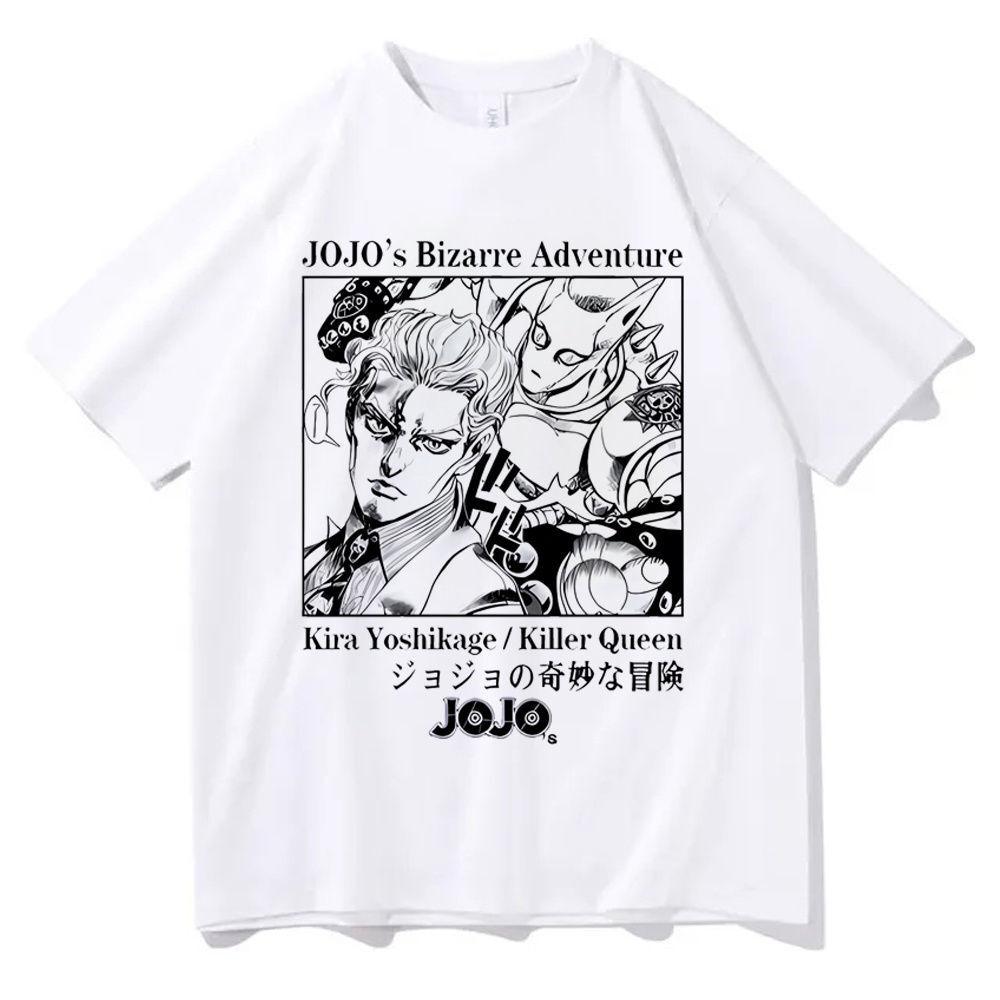 Футболка Jojo Bizarre Adventure для подростков, цветная, в стиле 80-х, гранж, корейская одежда, футболка, корейская одежда, университет, Y2k, классические аниме топы