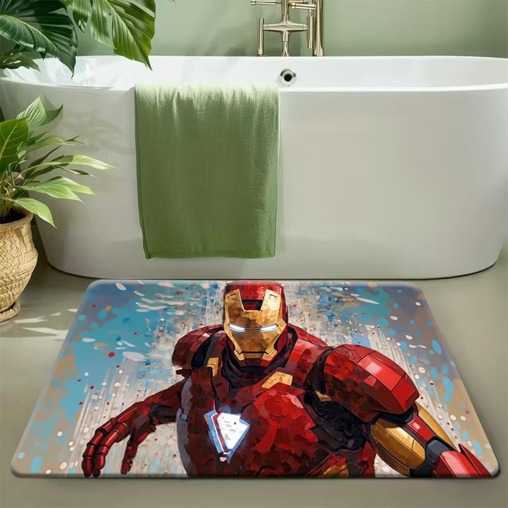 2D плоский, 1 шт. 2D плоская печать Коврики для двери Marvel Человек-паук Противоскользящий Ультрамягкий Коврик для пола в ванную, 850 гм Велюр Подходит для B