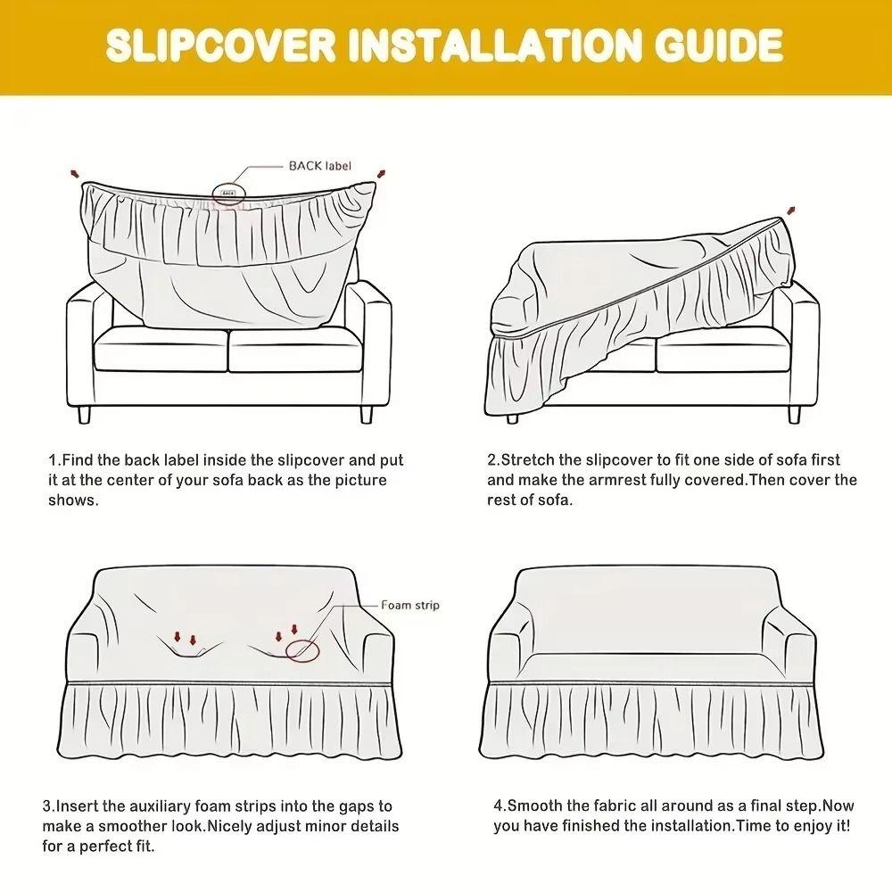 Stretch Fabric Full Cover Sofa Cover Non-slip Design Dustproof Sofa Cover 2/3 Seater Couch