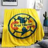 1PC Club America Custom Name Patterned Flannel Blanket Suitable For All Seasons For Home Decor Warmth And Comfort Gifts Holiday Present