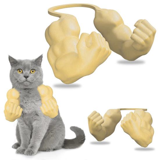 Cat Muscle Arm Costume 3D Printed Cat Neck Arm with Muscle Funny Cat Neck