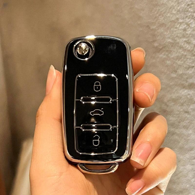 Для TPU автомобильный пульт дистанционного ключа чехол чехол для Volkswagen VW Polo Golf Passat Tiguan Beetle Caddy T5 Up Eos Skoda Octavia Seat Leon Altea