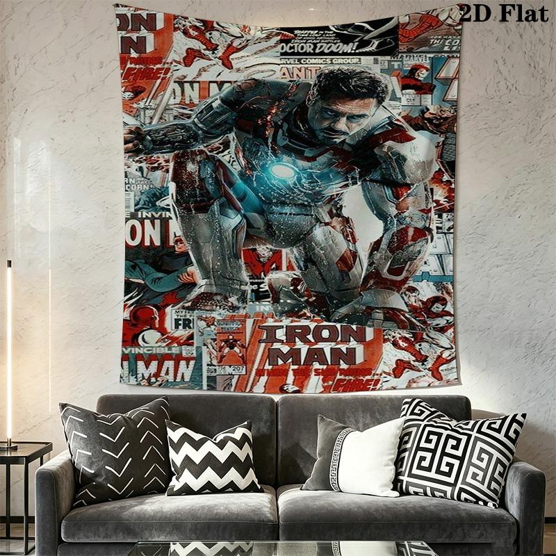 Iron Man Minimalist Tapestry Tapestry Fashion Print Wallmounted Background Wall Hanging Cloth Home Decor Christmas Gift