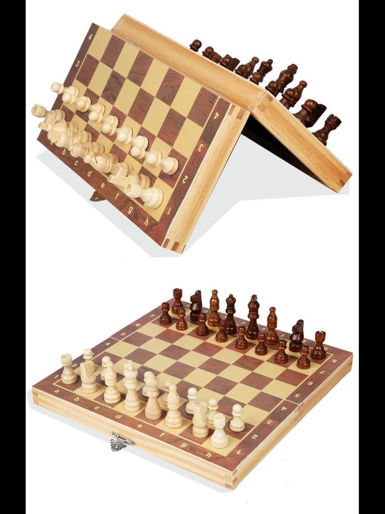 Portable Magnetic Wooden Chess Set for Beginners and Kids - Folding Design