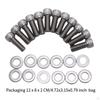 12x Exhaust Pipe Studs Nuts Fastener Bolts with Washers Hardened Sturdy 304 Stainless Steel Car