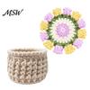 Handmade Cotton Drink Mats Crochet Flower Bouquet Coaster, Knit Rose Mug Mat Transforms Into Bouquet, 2-in-1 Soft Yarn Rugs Coaster Table Mat,