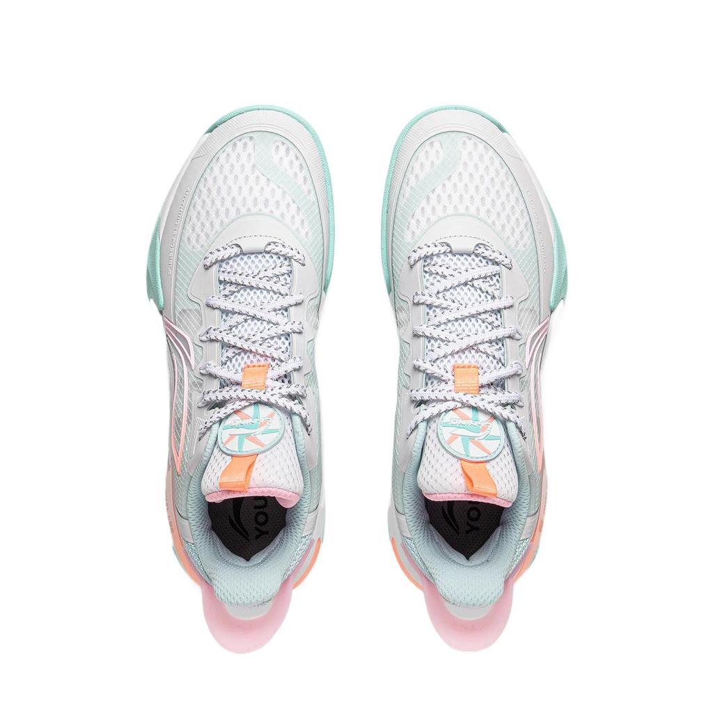 Li Ning Детские Wind Shadow 2.0 Тканевые Модные Простые Удобные Низкие Баскетбольные Кроссовки Мужские баскетбольные кроссовки Бело-синие YKBU072-8