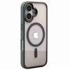 For iPhone 16 Clear Phone Case PC +TPU Back Cover Compatible with MagSafe - Black