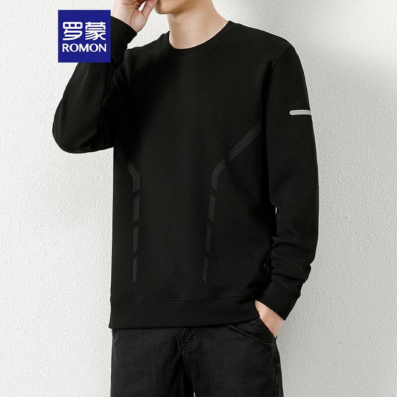 ROMON Men's Casual Round Neck Long Sleeve Sweatshirt
