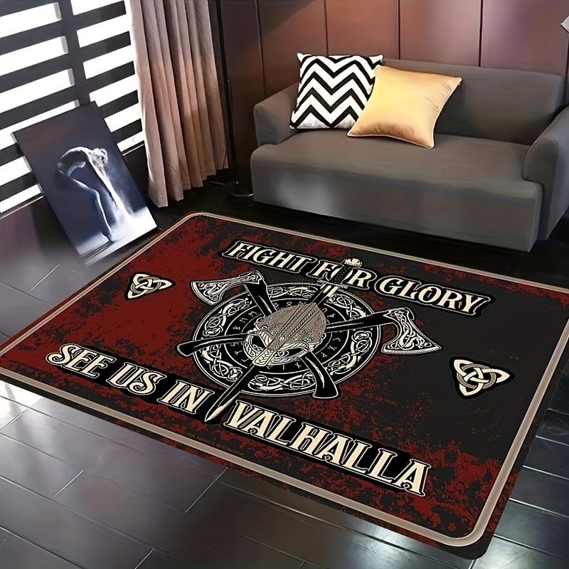 Retro Mysterious Raven Viking Carpet Boho Tarot Witchcraft Floor Mat Living Room Entrance Non-slip Rug Balcony Hallway Rug Decor