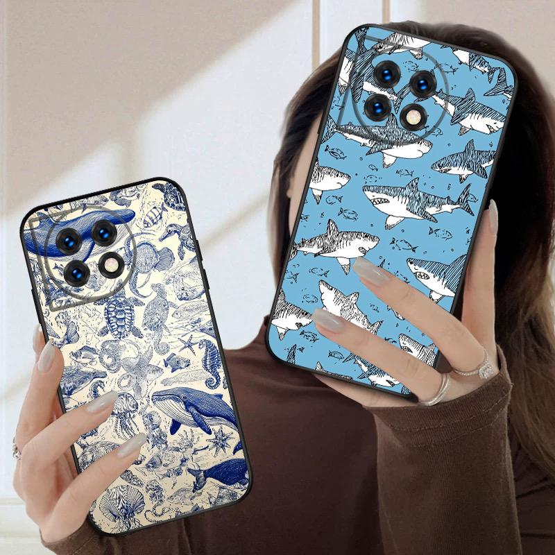 Мультяшная синяя акула для Oneplus 8T 9 9R 10 Pro 11 12 13 13R 5G ACE 5 Nord2 4 CE 3 4 Lite N20 SE N200 силиконовый мягкий чехол для телефона