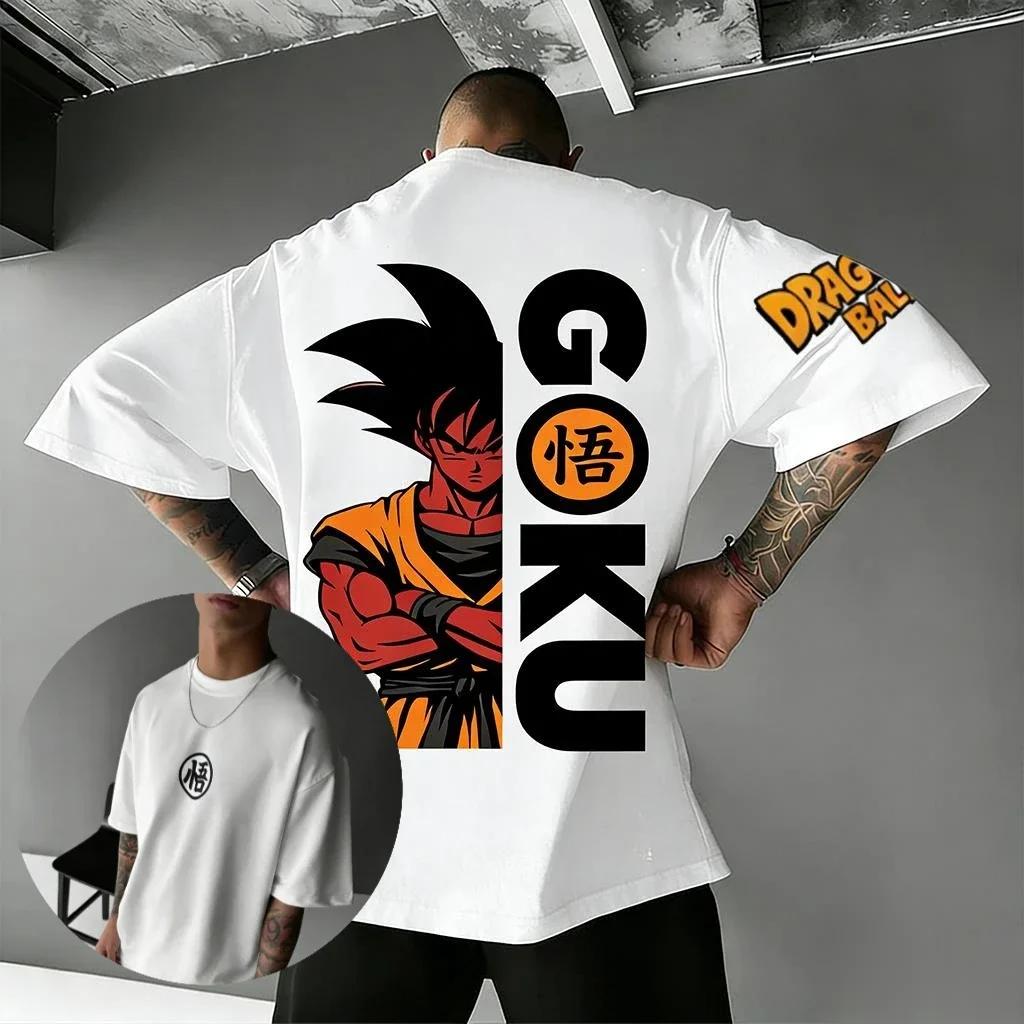 Летняя футболка Dragon Ball Retro из чистого хлопка для мужчин с принтом Короля Обезьян, свободного кроя, унисекс, родительско-детский костюм, 2026