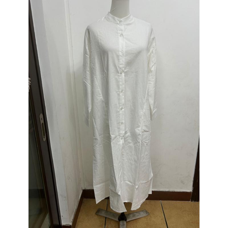 Women's Spring Summer Cotton Linen Maxi Dress Shirt Collar Long Sleeve Button Down Loose Plus Size Casual Dress with Pockets for Daily Vacation Wear