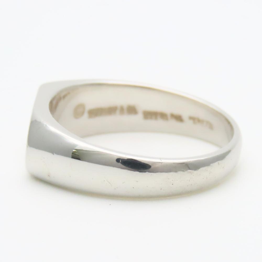 Used TIFFANY&Co. Ring signet heart EU#52 Sterling Silver 4.1g Silver El Saperetti
