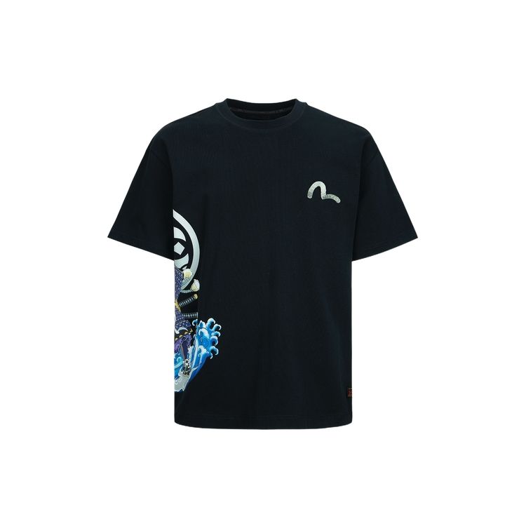 Evisu Мужская футболка с круглым вырезом и принтом логотипа Черная 2ESHTM3TS582LFCT