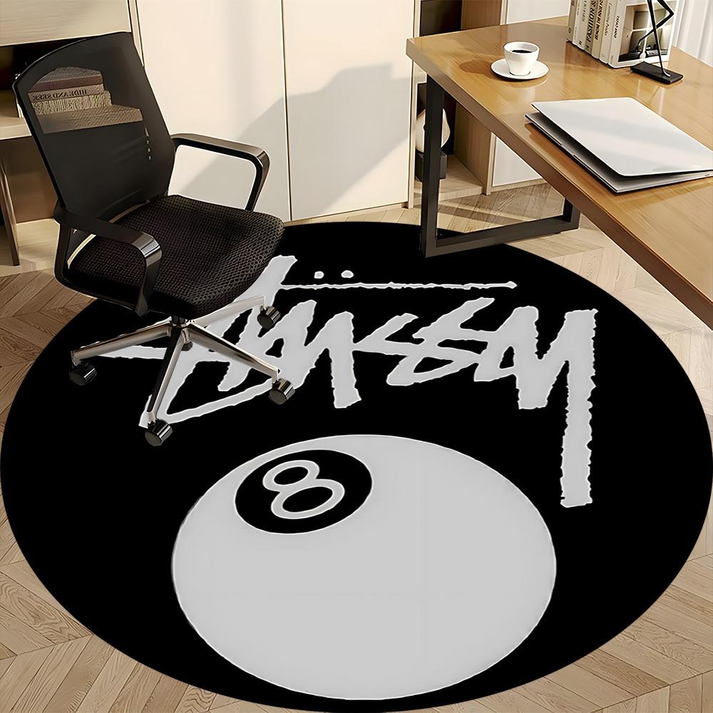 1 шт. Ковер Stussy, Восьмерка, для офиса - Внутренний, нескользящий, моющийся, из полиэфирного волокна, мягкий, удобный коврик для офиса yy250928039