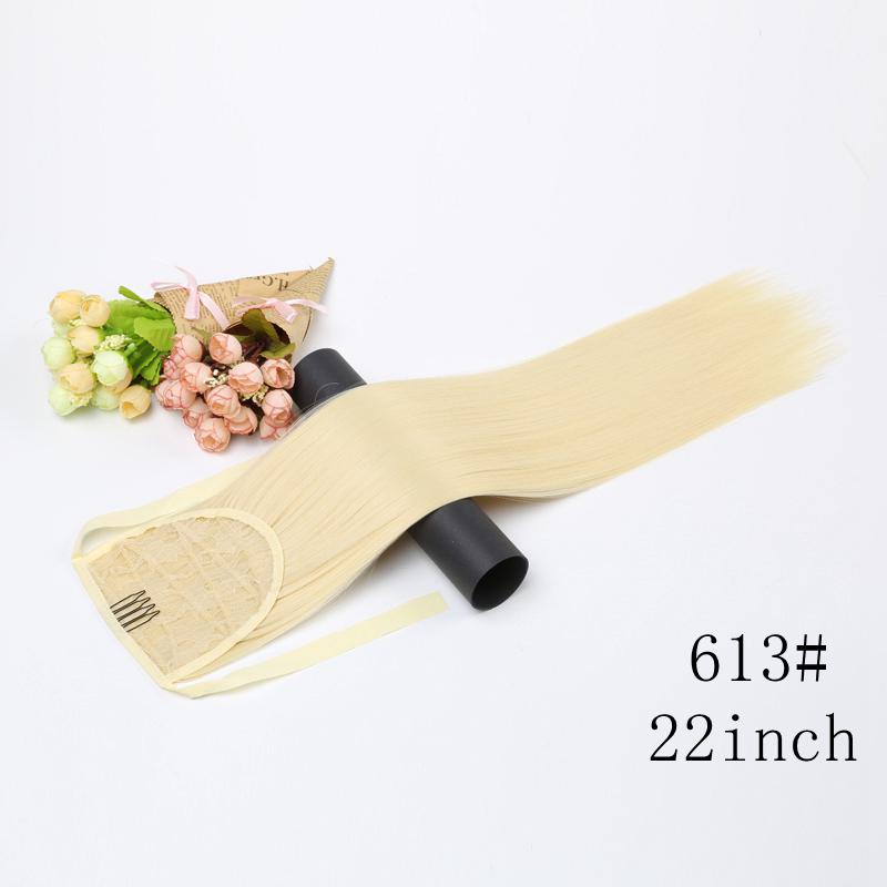 Silky Straight Clip In Drawstring Ponytail Synthetic For Women Hair Extension Heat Resistant Fiber