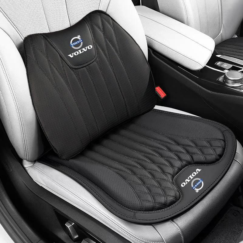 Для Volvo XC60 XC90 V40 V60 S60 V50 C40 XC40 V70 V90 S80 EX90 C30 Кожаная Подушка для Автомобильного Сиденья Поясничная Опора Авто Высококлассный Интерьер