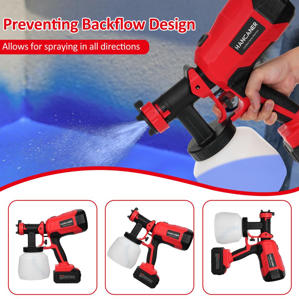 Аккумуляторный распылитель краски Распылитель краски на 1200 мл с аккумуляторами емкостью 4000 мАч Распылитель краски на 20 В с 3 аккумуляторами