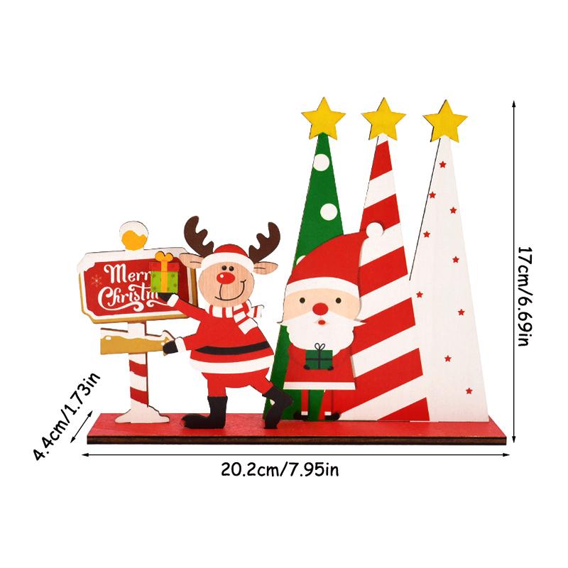 Christmas Wooden Ornaments Santa Claus Snowman Xmas Tree Desktop Signs 2025 New Year Party DIY Decoration For Home Navidad Gifts