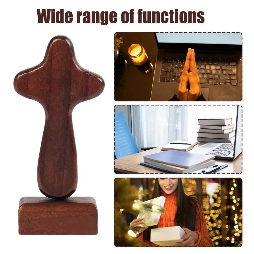 Handicraft Crosses Figurine Magnetic Base Crucifix Sculpture Cross Ornament Office Desktop