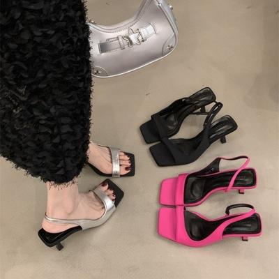 Модные летние босоножки с открытым носком и высоким каблуком, женская обувь, новые модные тонкие высокие каблуки, женские модные сексуальные туфли-лодочки Sandalias De Mujer