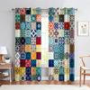 Традиционный узор Декоративные шторы Босими Африканский стиль 2 панели Гостиная Спальня Кухня Балкон Окно Шторы