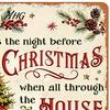 Decorative Board for Living Room Christmas Wood Sign, Vintage Santa's Sleigh Parking Only Wall 2D Sign Rustic Farmhouse Wooden Hanging Plaque