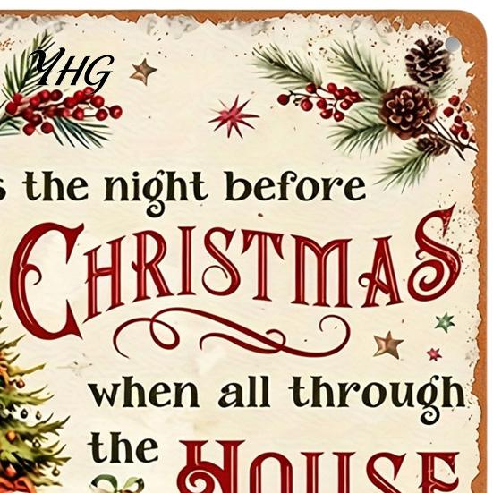Decorative Board for Living Room Christmas Wood Sign, Vintage Santa's Sleigh Parking Only Wall 2D Sign Rustic Farmhouse Wooden Hanging Plaque