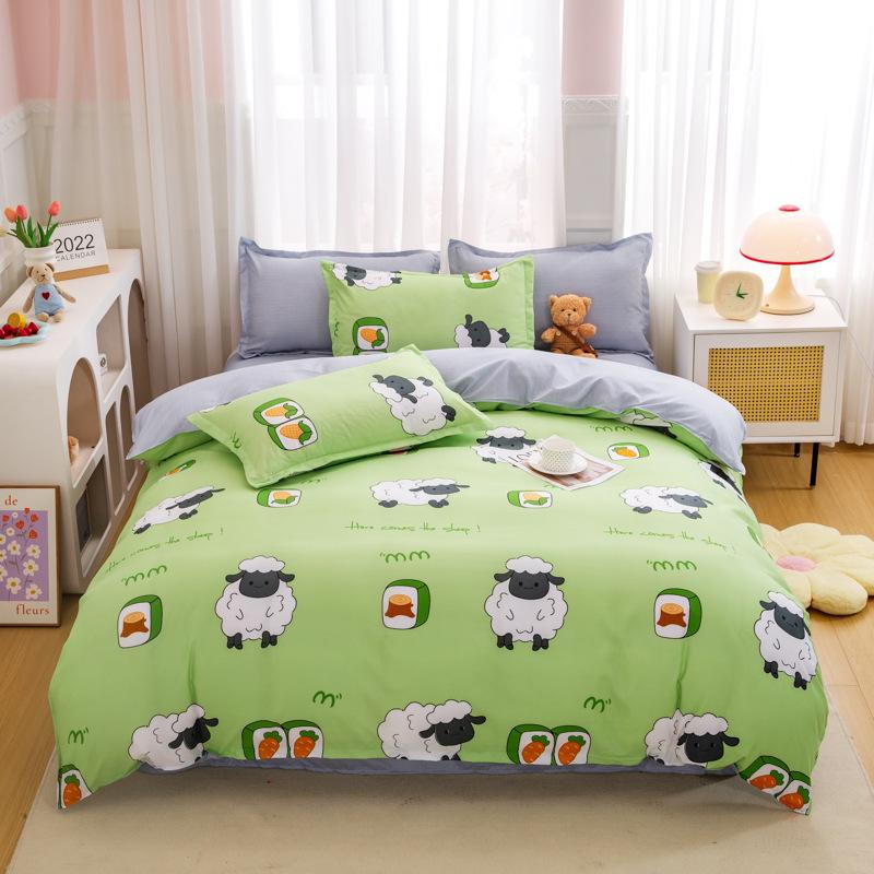 Домашний текстиль Little Floral Princess Wind Комплект из четырех предметов, простыня Girl Heart Постельное белье Комплект из трех предметов для спальни