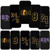 Phone Case for Samsung Galaxy S23 S24 iPhone 16 15 14 Xiaomi Redmi Note 13 12 11 Plus 9 Pro Max X XR OPPO Huawei Basketball Sports No 24 No24 8 Cover
