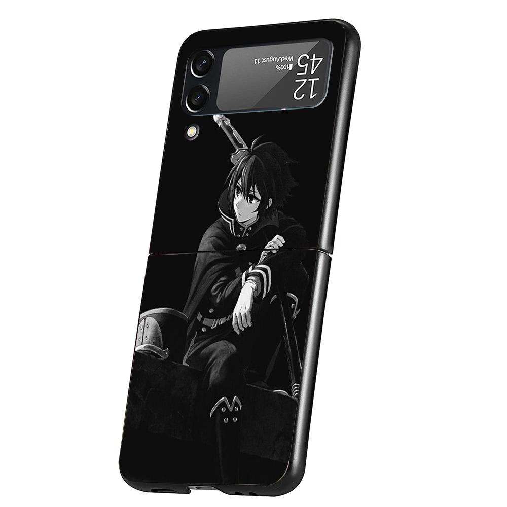 Seraph Of The End Case Phone Cover for Samsung Galaxy Z Flip 6 5 4 3 5G ZFlip6 ZFlip5 ZFlip4 ZFlip3 Black Hard Trend Fundas