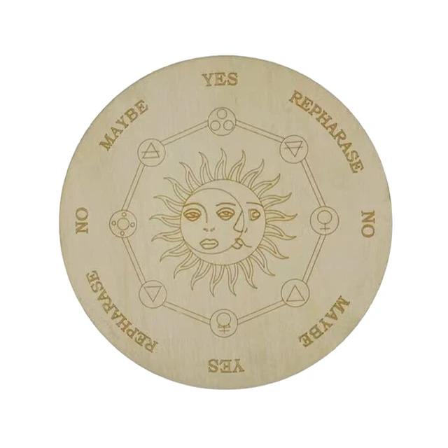 Новая деревянная маятниковая доска с луной, звездами, гаданием, лечебной медитационной доской, энергетической резной пластиной, украшениями, метафизическим алтарем