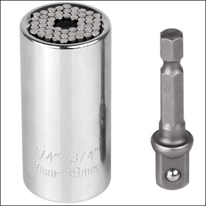 ACENIX® 2 pièces Adaptateur universel Gator Socket Adaptateur pour perceuse électrique Réparation d'outil à main Taille 1/4 '' - 3/8