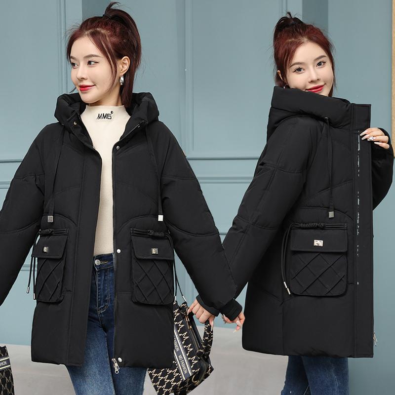 Thick and Warm Women's Hooded Down Cotton Coat - Long Length and Fashionable Winter Jacket