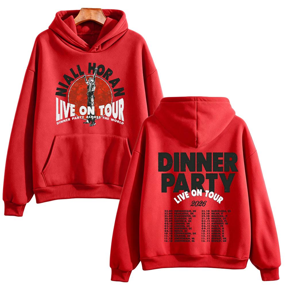 Худи 'Dinner Party Across The World' Ниалл Хоран Даты Музыкального Тура Графические Свитшоты Мужские Женские Повседневная Уличная Одежда Пуловеры
