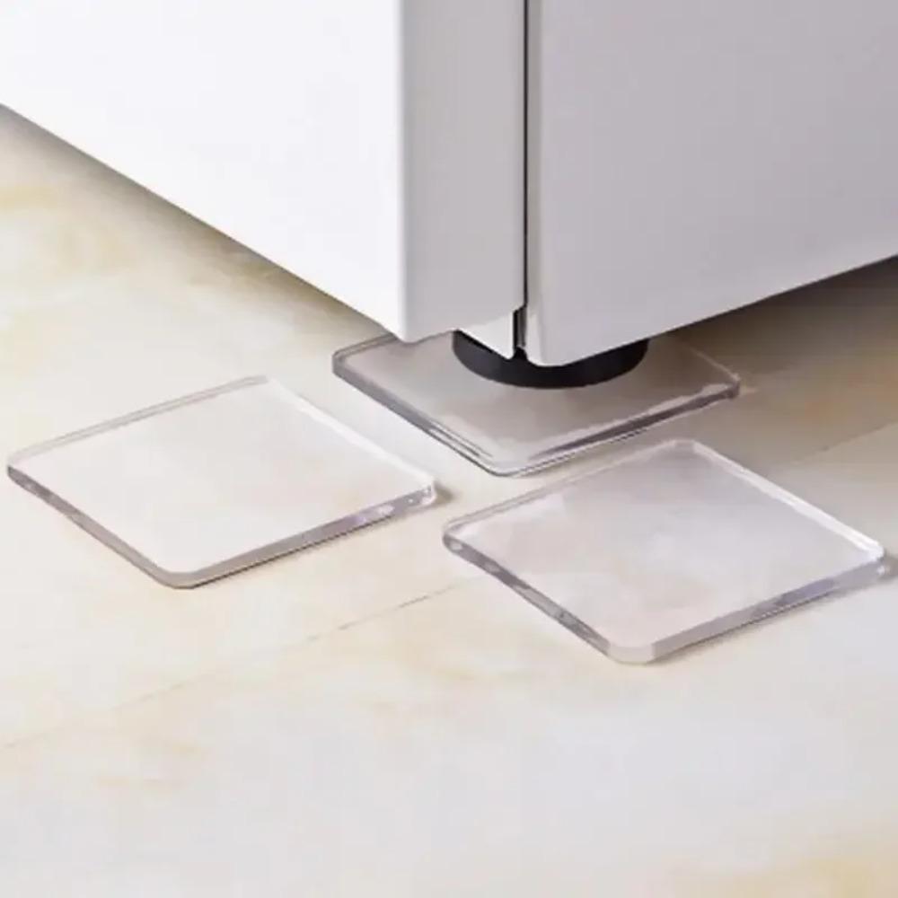 Self Adhesive Silicone Anti Vibration Mat 4PCS Non Slip Pad for Washing Machine Transparent Home Bathroom Pads Furniture Sliders