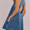 Backless Dress 2026 Denim Dress Women's Summer New Casual Sleeveless Halter Short Skirt A-line Skirt